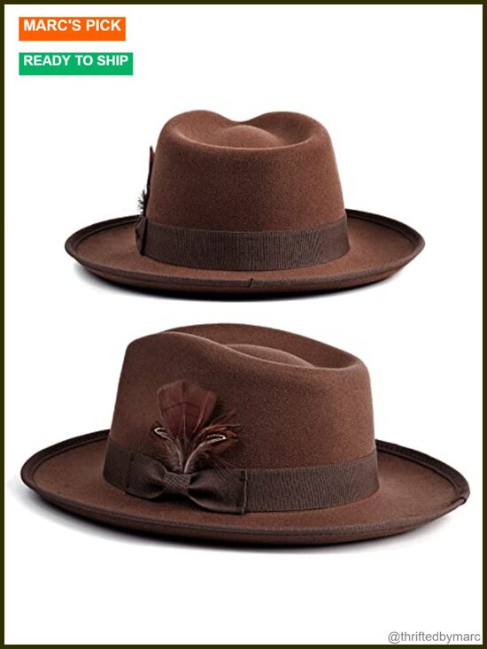Wide Brim Felt Fedora Hat with Feathers Unisex Adjustable main image 5